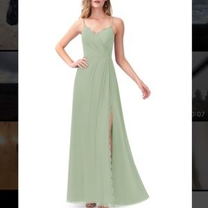 Azazie Tegan Dress - dusty sage